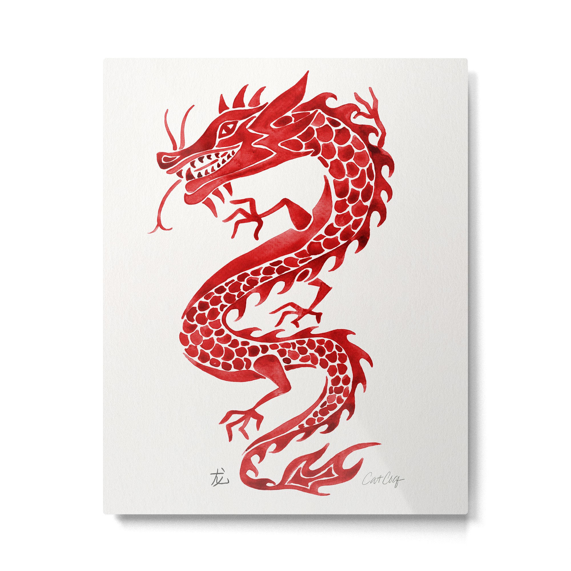 Chinese Dragon - Crimson Palette Metal Print Gallery Image 4