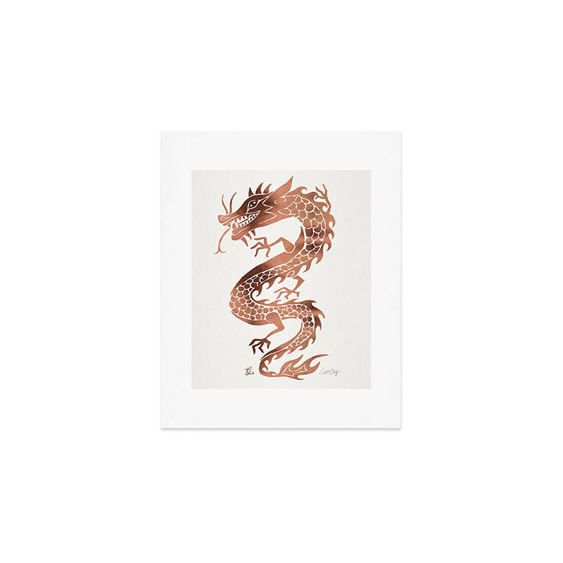 Chinese Dragon - Rose Gold Palette Art Print Gallery Image 1