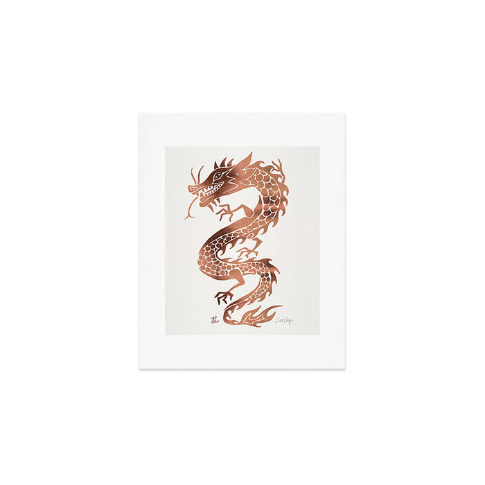 Chinese Dragon - Rose Gold Palette Art Print Gallery Image 1