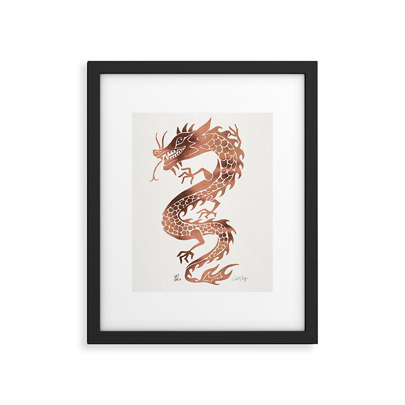 Chinese Dragon - Rose Gold Palette Framed Art Print Gallery Image 5