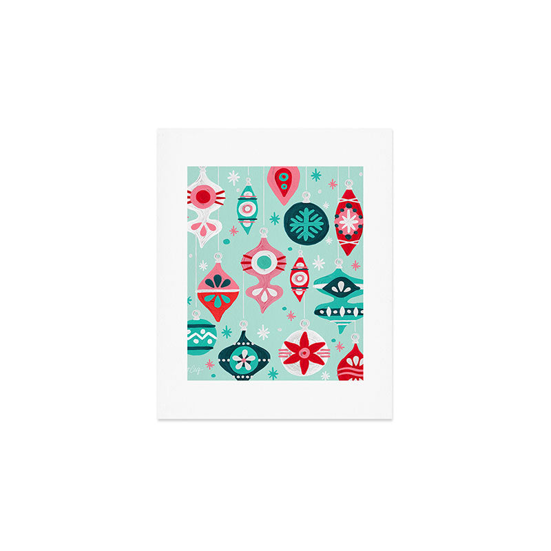 Christmas Ornaments - Mint Palette Art Print Gallery Image 1