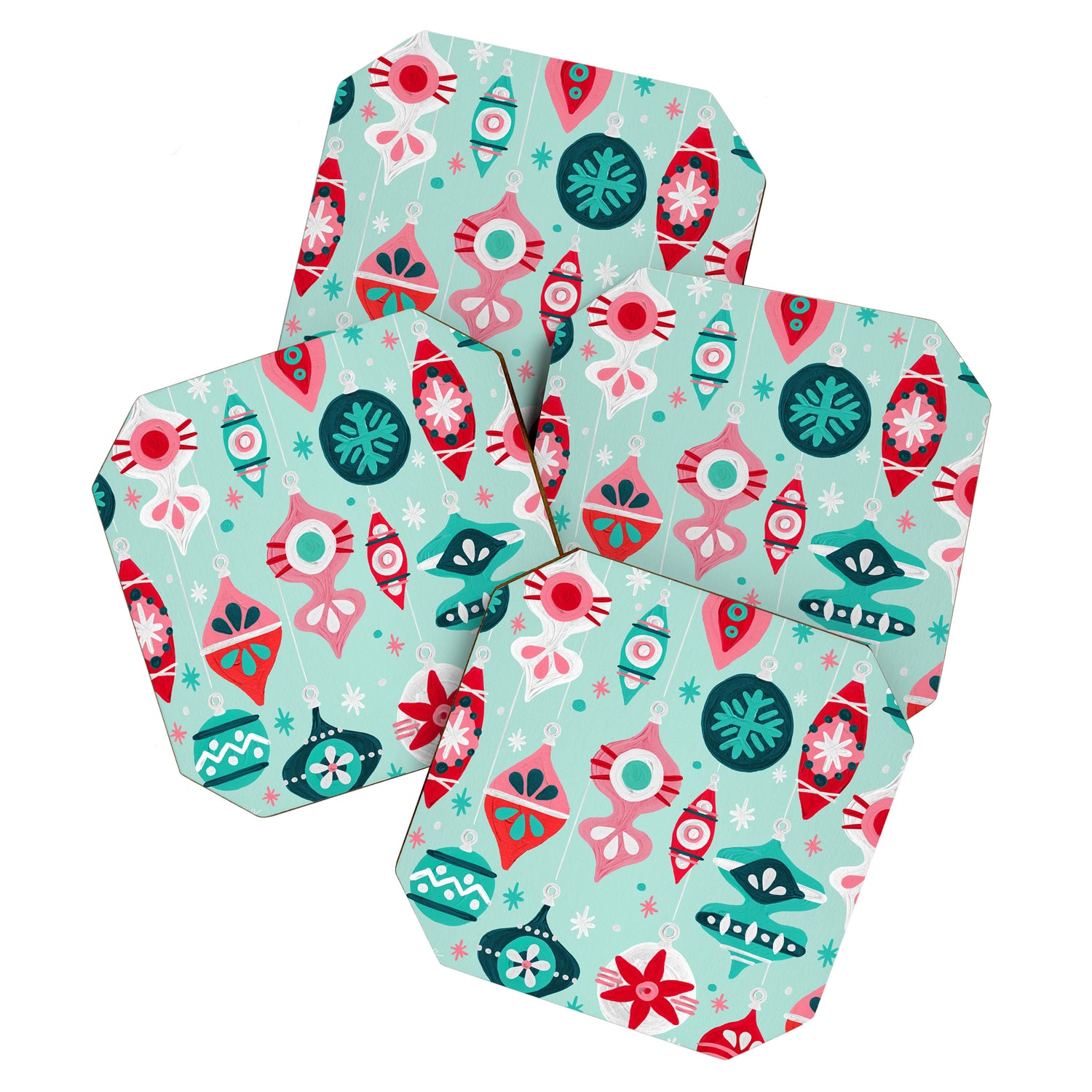 Christmas Ornaments - Mint Palette Coaster Gallery Image 1