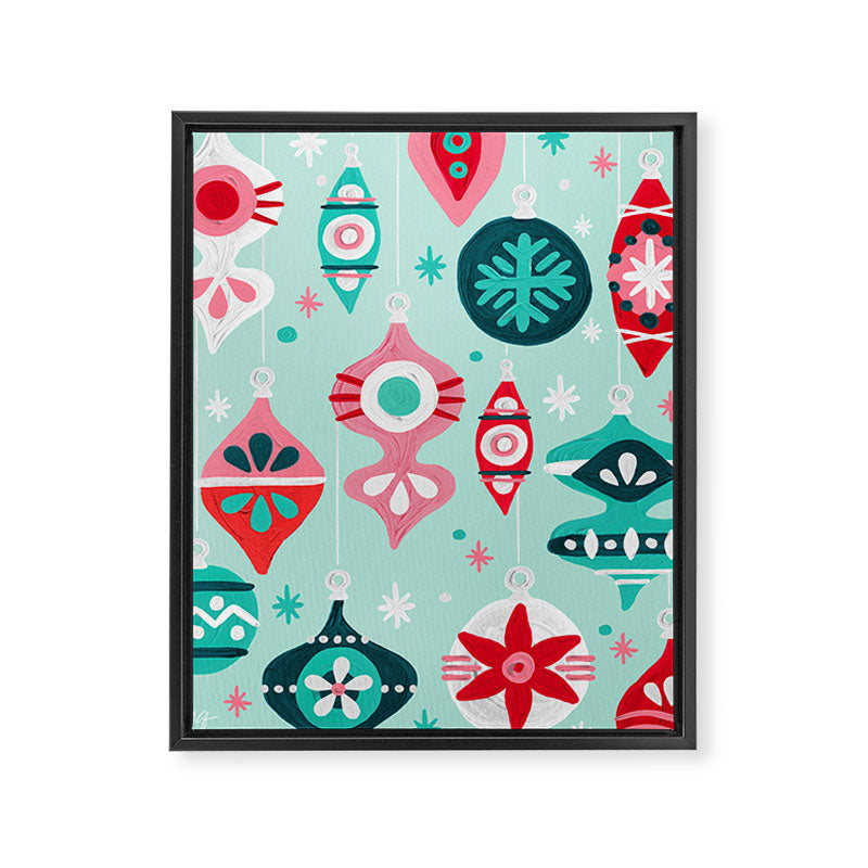 Christmas Ornaments - Mint Palette Framed Canvas Print Gallery Image 8