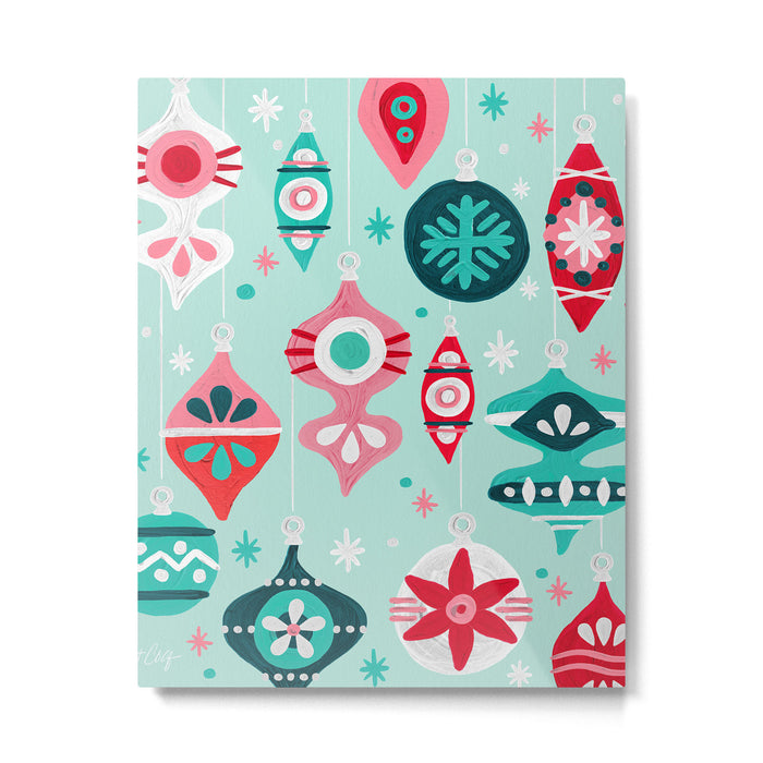 Christmas Ornaments - Mint Palette Metal Print Gallery Image 1