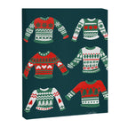 Christmas Sweaters - Teal & Red Palette Canvas Print Gallery Image 6