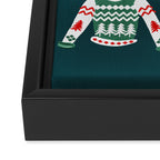 Christmas Sweaters - Teal & Red Palette Framed Canvas Print Gallery Image 3