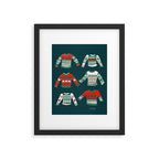 Christmas Sweaters - Teal & Red Palette Framed Art Print Gallery Image 5