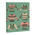 Christmas Sweaters - Vintage Blush Mint Palette Canvas Print Gallery Image 8