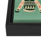 Christmas Sweaters - Vintage Blush Mint Palette Framed Canvas Print Gallery Image 3