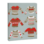 Christmas Sweaters - Vintage Gold & Red Palette Canvas Print Gallery Image 8