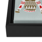 Christmas Sweaters - Vintage Gold & Red Palette Framed Canvas Print Gallery Image 3