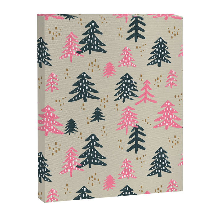 Christmas Trees - Emerald & Pink Canvas Print Gallery Image 1
