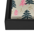 Christmas Trees - Emerald & Pink Framed Canvas Print Gallery Image 3