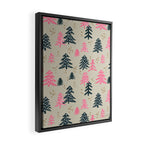 Christmas Trees - Emerald & Pink Framed Canvas Print Gallery Image 2