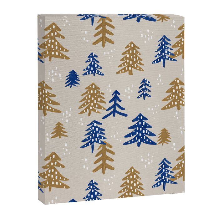 Christmas Trees - Gold & Navy Canvas Print Gallery Image 1