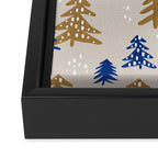 Christmas Trees - Gold & Navy Framed Canvas Print Gallery Image 3