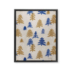 Christmas Trees - Gold & Navy Framed Canvas Print Gallery Image 8