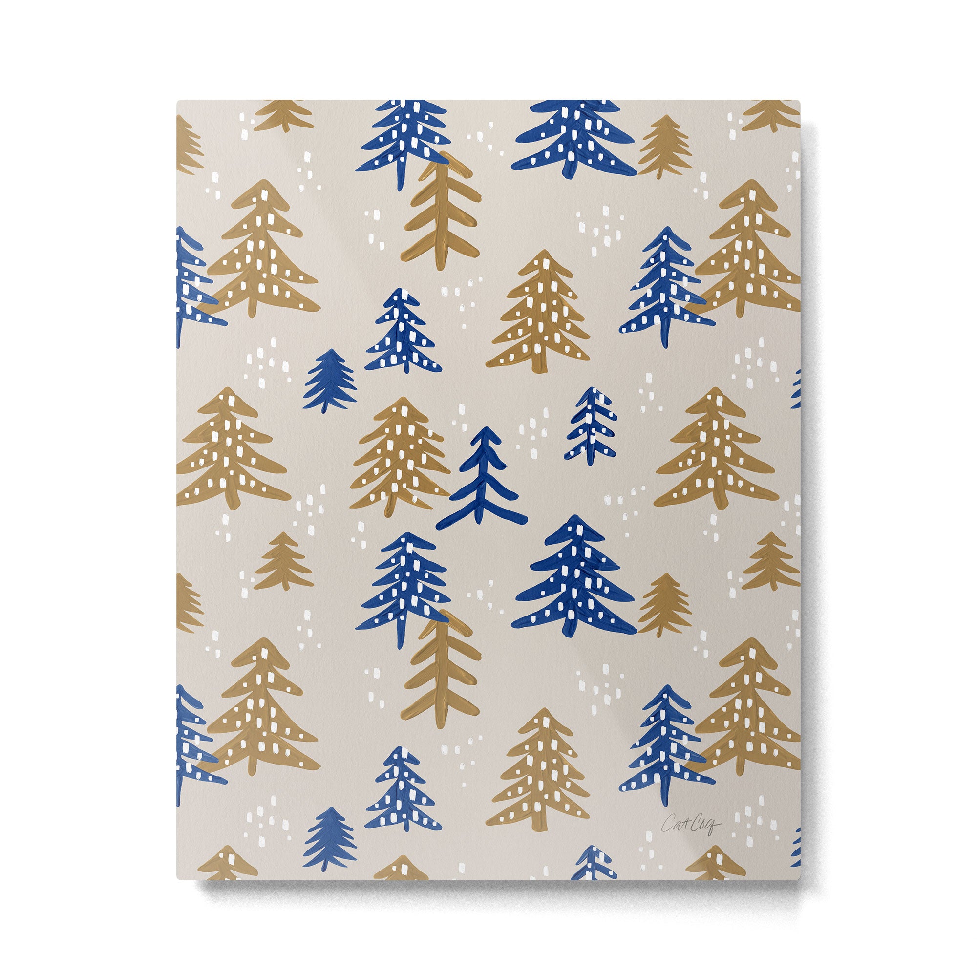 Christmas Trees - Gold & Navy Metal Print Gallery Image 6
