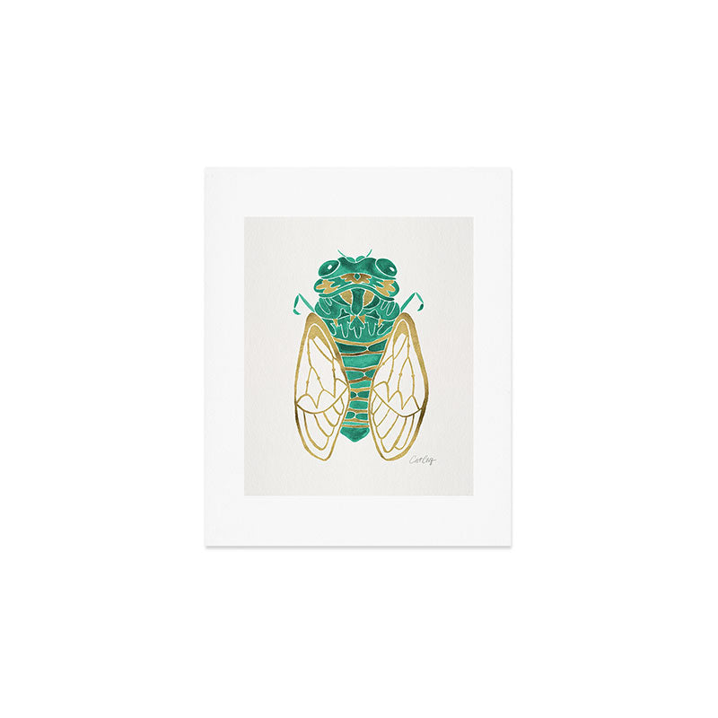 Cicada - Green & Gold Art Print Gallery Image 1
