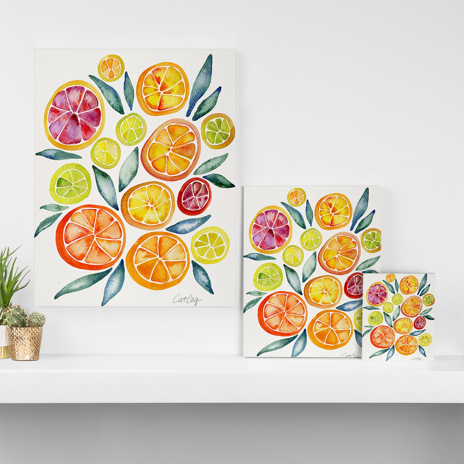 Sliced Citrus Watercolor Canvas Print Gallery Image 3