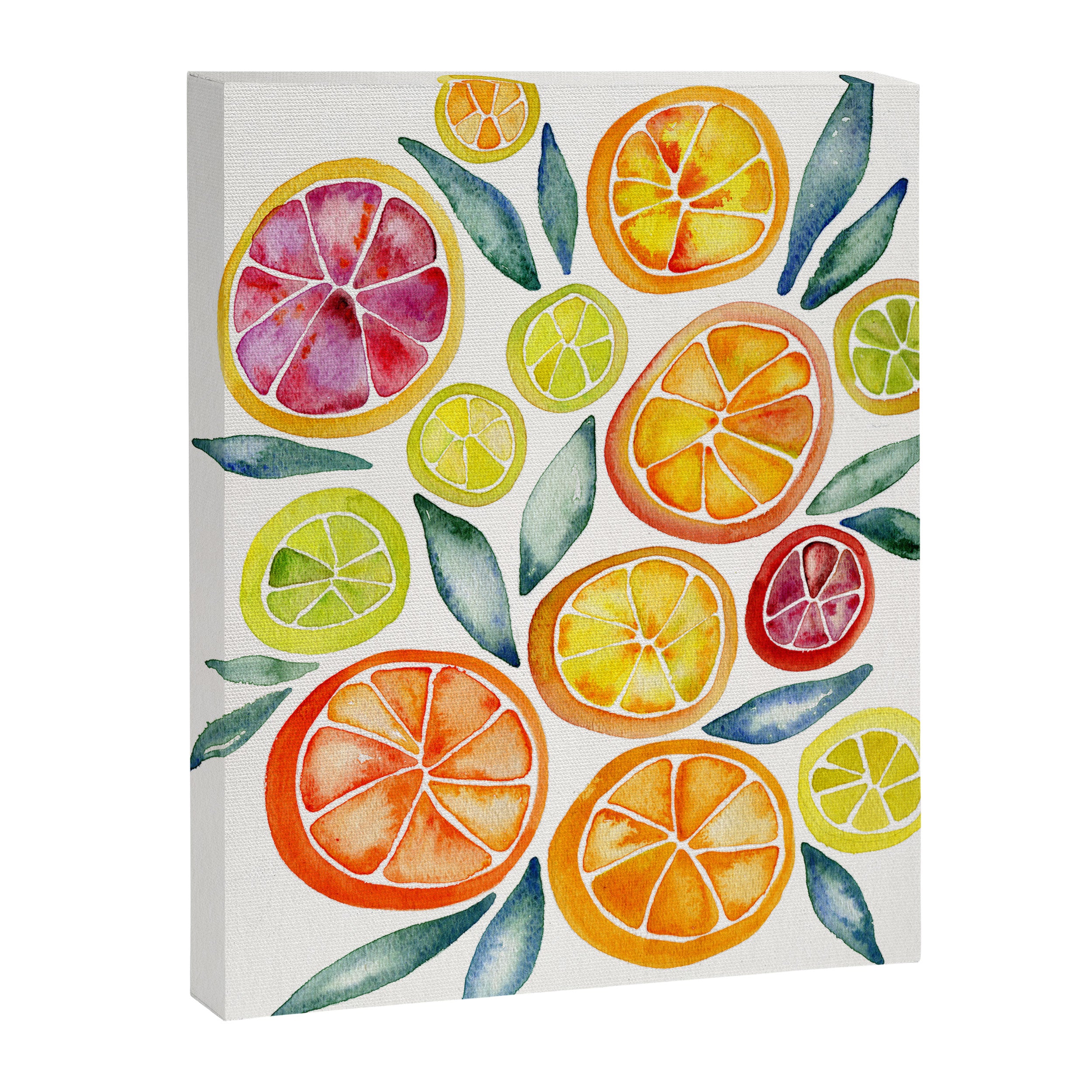 Sliced Citrus Watercolor Canvas Print Gallery Image 8