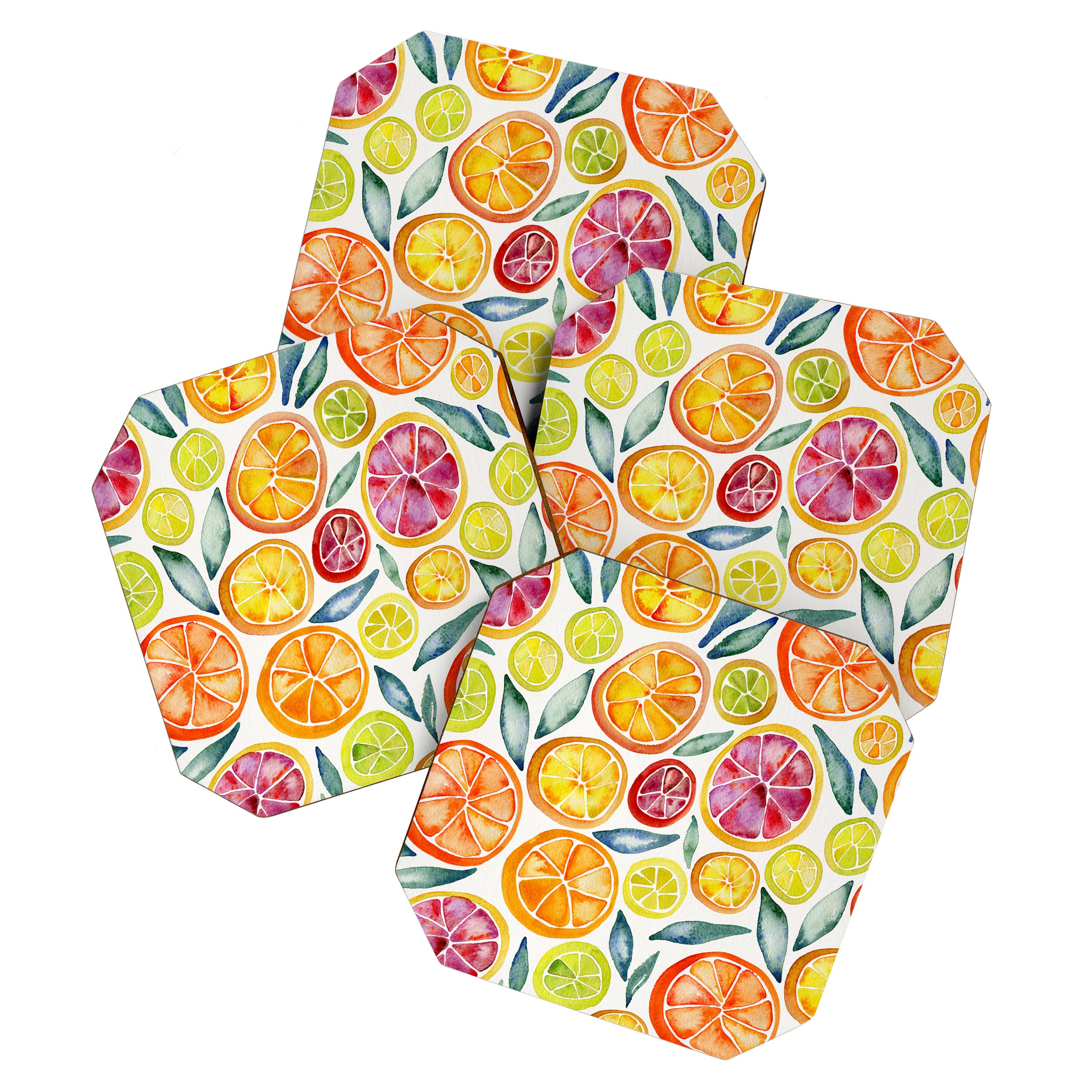 Sliced Citrus Watercolor Coaster Gallery Image 1