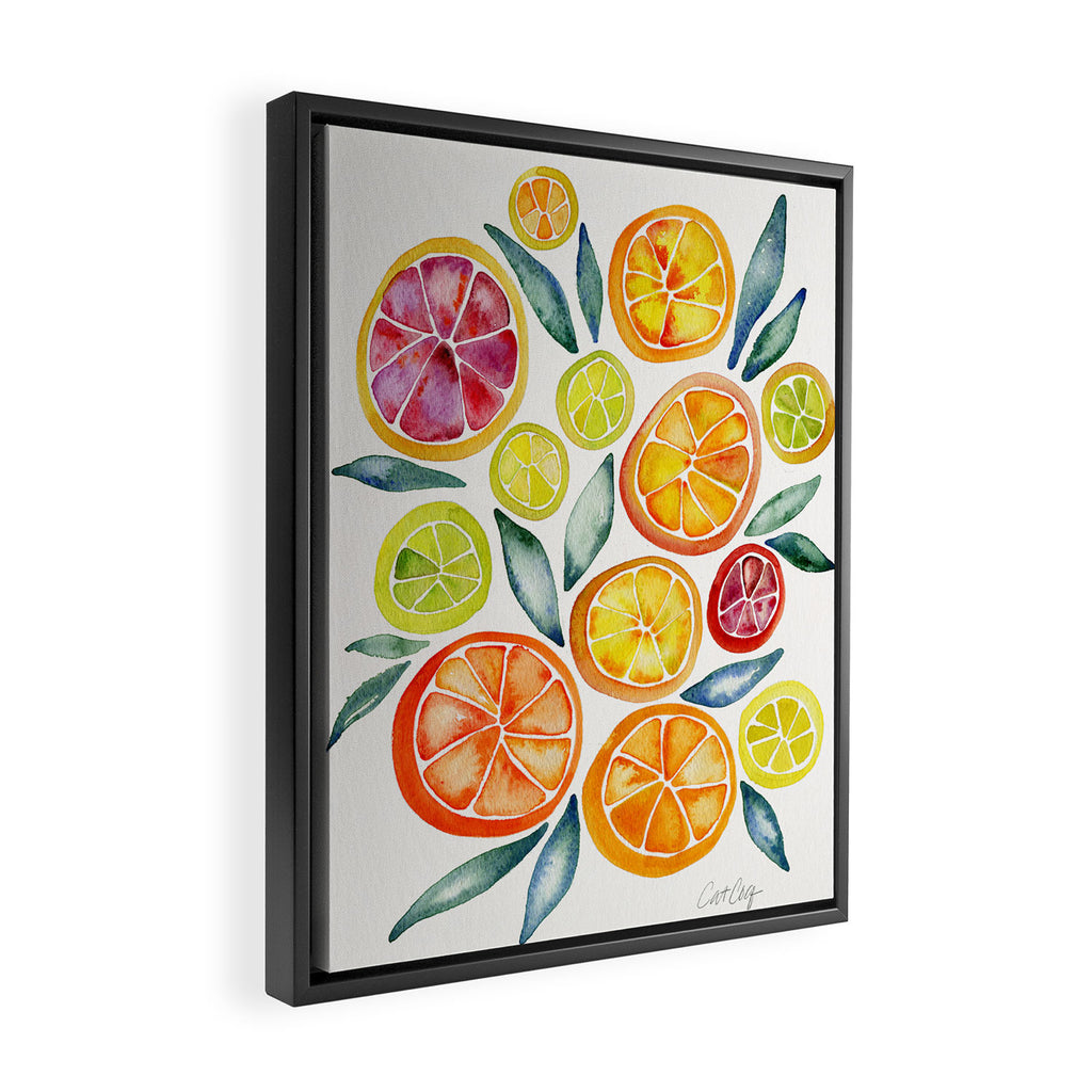 Sliced Citrus Watercolor Framed Canvas Print Gallery Image 2