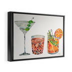 Classic Cocktails  - 1960s Watercolor Lineup Framed Canvas Print Gallery Image 2