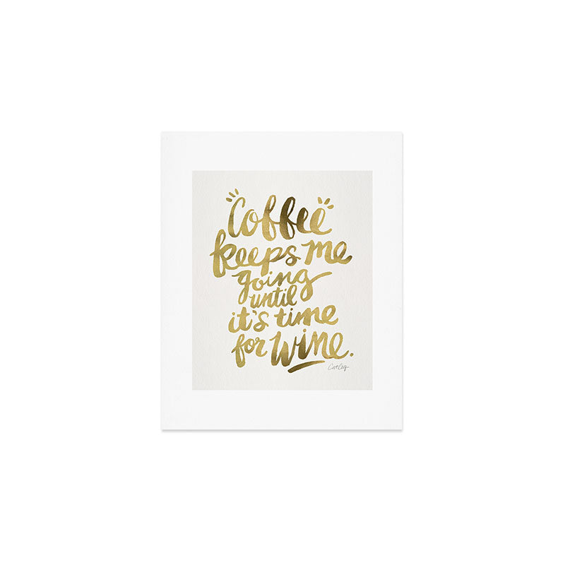 Coffee & Wine - Gold Art Print Gallery Image 1