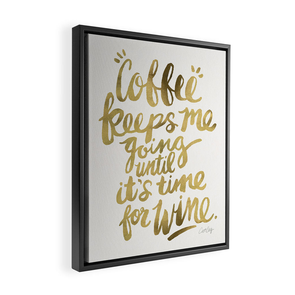 Coffee & Wine - Gold Framed Canvas Print Gallery Image 2