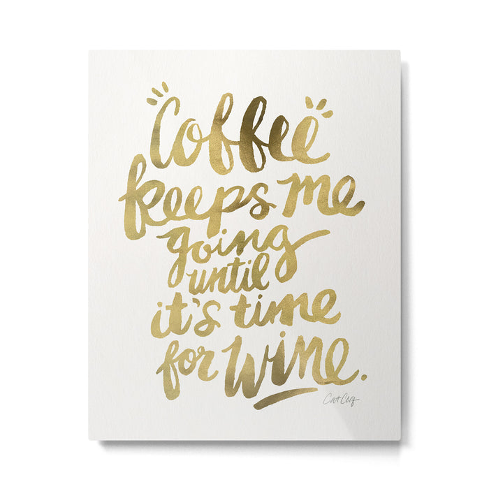Coffee & Wine - Gold Metal Print Gallery Image 1