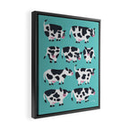 Cow Collection - Turquoise Framed Canvas Print Gallery Image 2