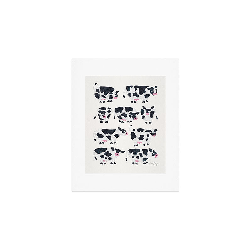 Cow Collection - White Art Print Gallery Image 1