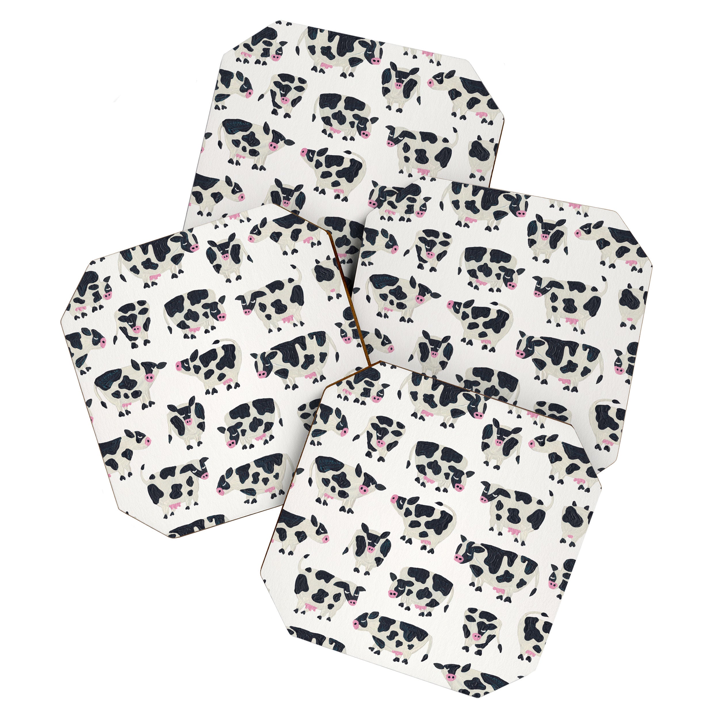 Cow Collection - White Coaster Gallery Image 1