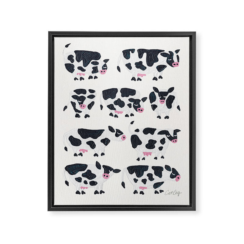 Cow Collection - White Framed Canvas Print Gallery Image 8