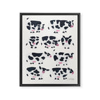 Cow Collection - White Framed Canvas Print Gallery Image 8