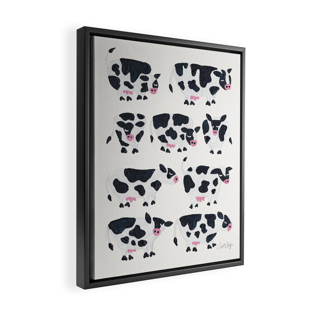Cow Collection - White Framed Canvas Print Gallery Image 2