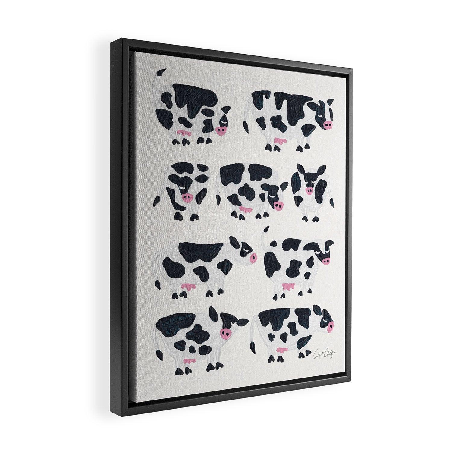 Cow Collection - White Framed Canvas Print Gallery Image 2
