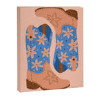 Cowgirl Boots â Blue & Peach Canvas Print Gallery Image 8