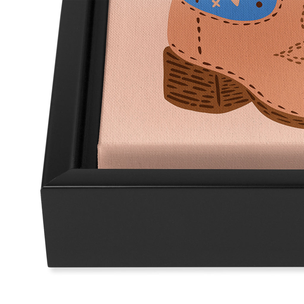 Cowgirl Boots â Blue & Peach Framed Canvas Print Gallery Image 3