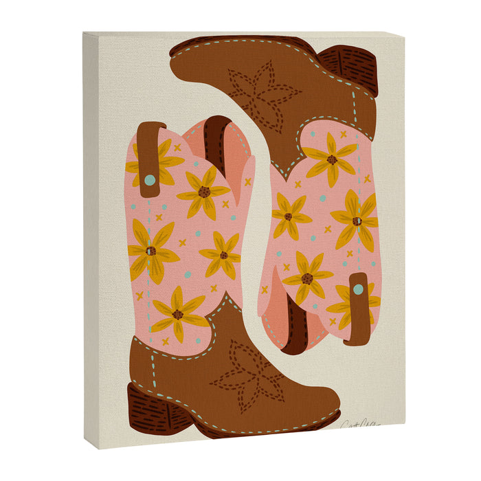 Cowgirl Boots â Blush & Mint Canvas Print Gallery Image 1