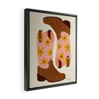 Cowgirl Boots â Blush & Mint Framed Canvas Print Gallery Image 2