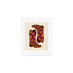 Cowgirl Boots - Fuchsia & Orange Art Print Gallery Image 1