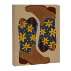 Cowgirl Boots â Teal & Yellow Canvas Print Gallery Image 6