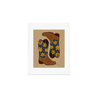Cowgirl Boots â Teal & Yellow Art Print Gallery Image 1
