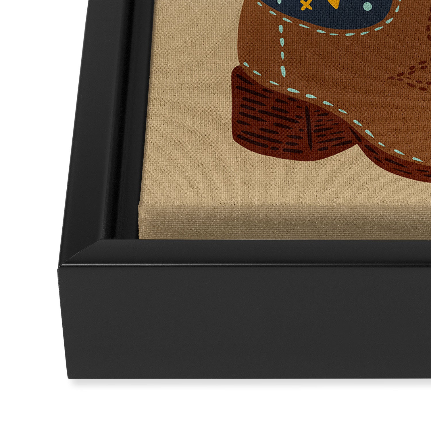 Cowgirl Boots â Teal & Yellow Framed Canvas Print Gallery Image 3