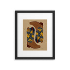 Cowgirl Boots â Teal & Yellow Framed Art Print Gallery Image 5