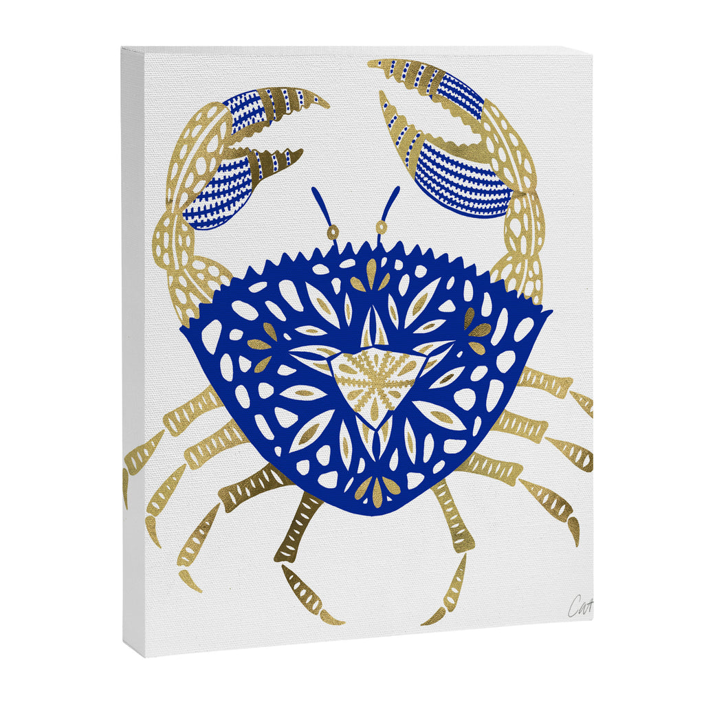 Crab - Navy & Gold Canvas Print Gallery Image 8