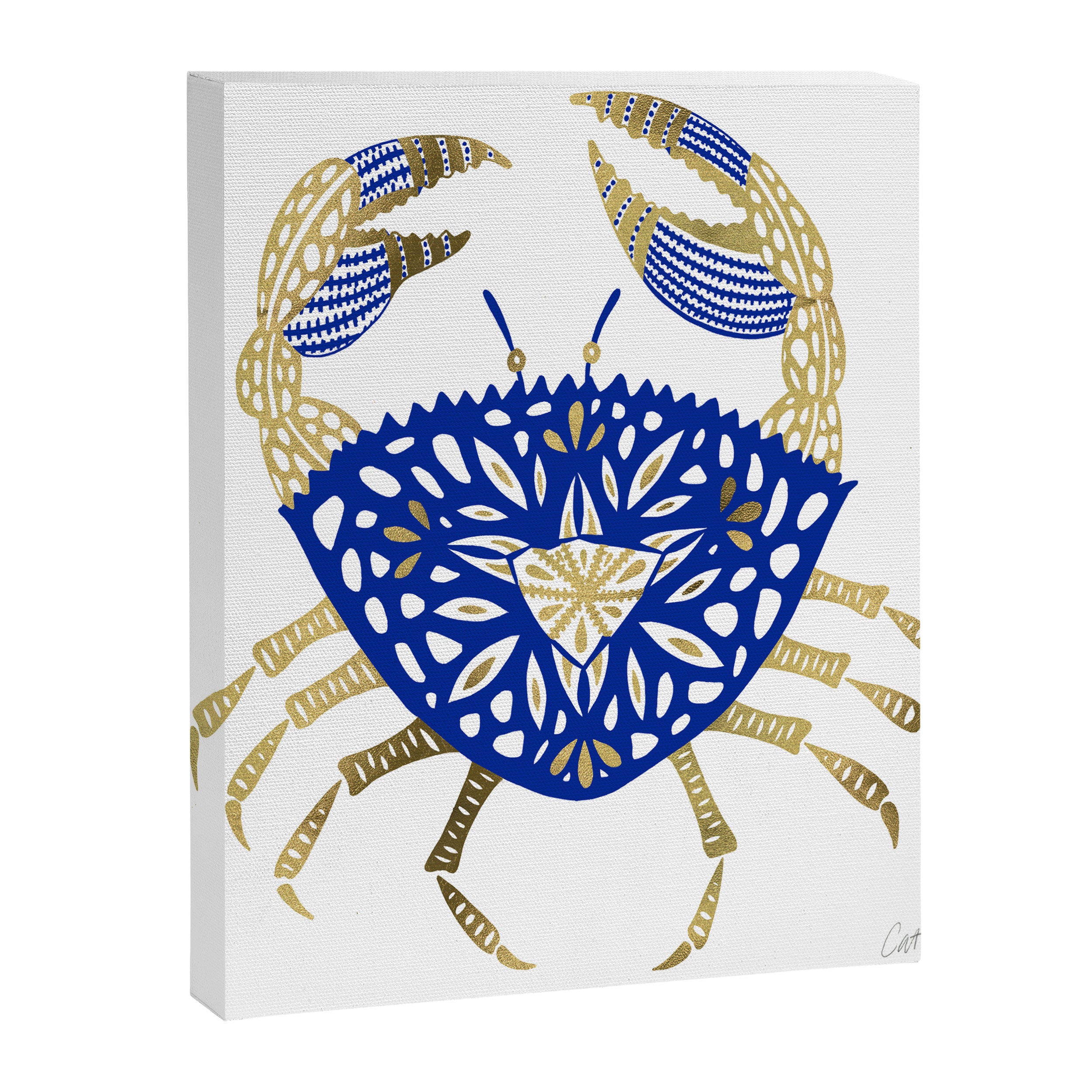 Crab - Navy & Gold Canvas Print Gallery Image 8
