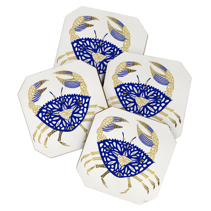 Crab - Navy & Gold Coaster Gallery Image 1